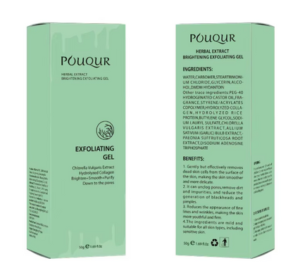 Gamme Peeling Exfoliant Pouqur – Visage & Corps (Teint Net & Hydratation Maximale)